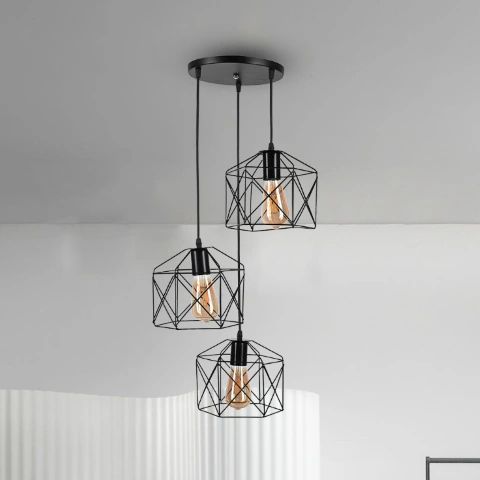 نجفه ثلاثية مودرن - أسود