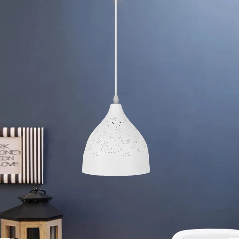 مصباح سقف مزخرف - أبيض