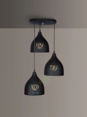 مصباح سقف مخرم - أسود