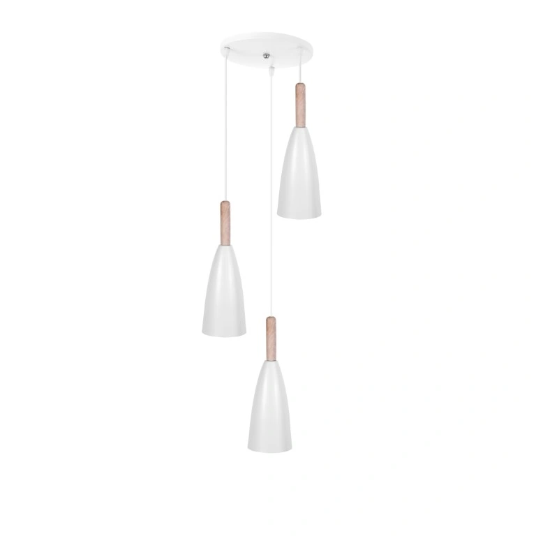 نجفة ثلاثية عصرية - أبيض