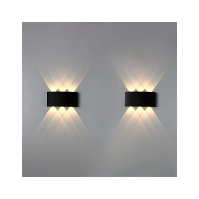 إضاءة أبليك أب داون ثلاثية - أسود - 2 قطعة