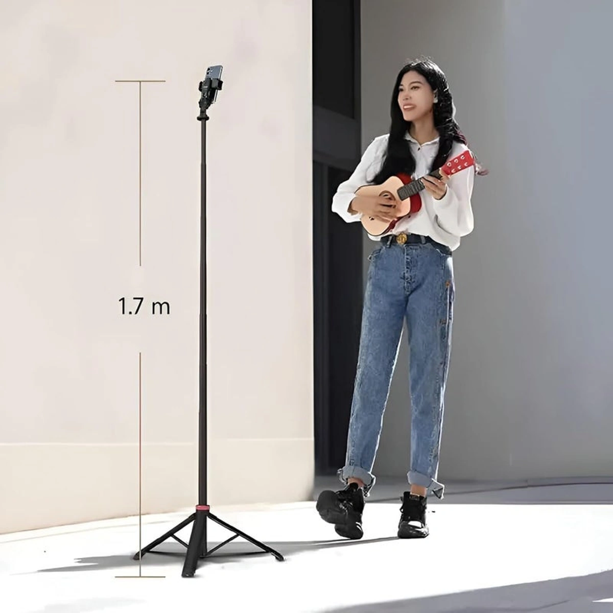 عصا سيلفي بحامل ثلاثي للهاتف بجهاز تحكم عن بعد بالبلوتوث - R1-L