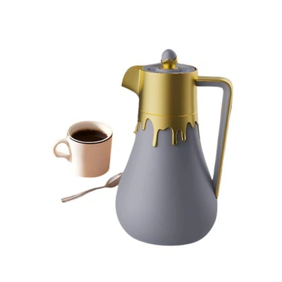 ترمس شاي - 1 لتر - خامة عالية الجودة - رمادي*ذهبي