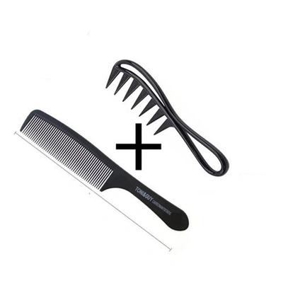 أمشاط للشعر بلاستيك - 2 قطعة - أسود