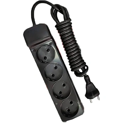 مشترك كهرباء - 4 منافذ - 3 متر - أسود