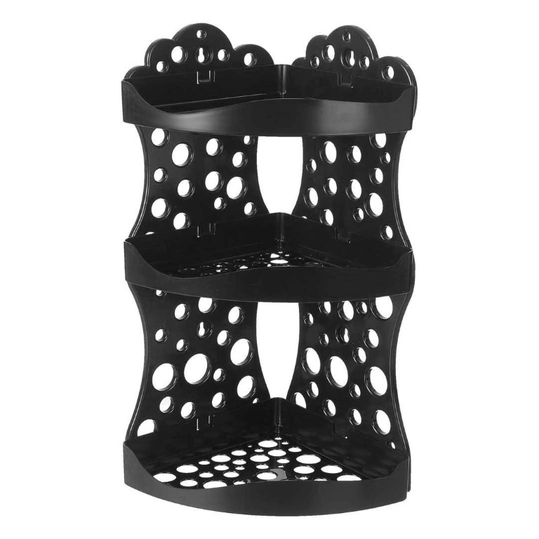 منظم ركنة للحمام بلاستيك - أسود