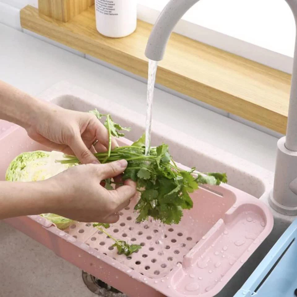 مصفاة وحامل أطباق للحوض