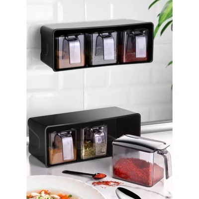 طقم توابل أكريليك - 3 قطع