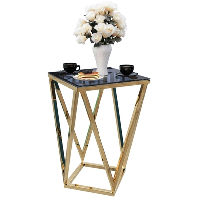 ترابيزة جانبية ستانلس ستيل - ذهبي - 60*40*40 سم - STG-002