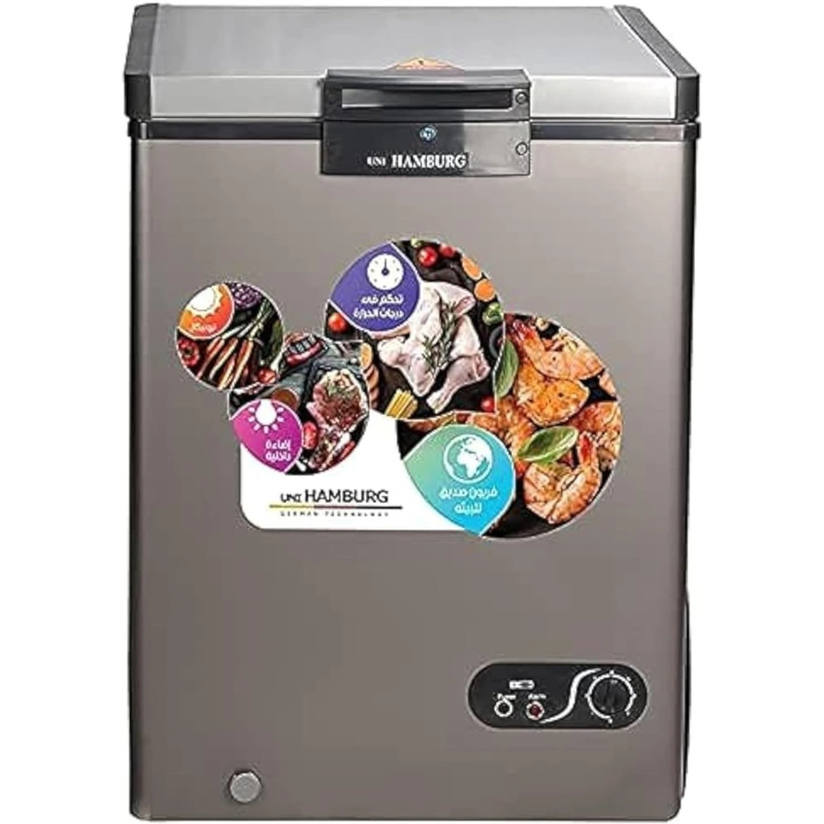 ديب فريزر هامبورج - فضي - 180 لتر