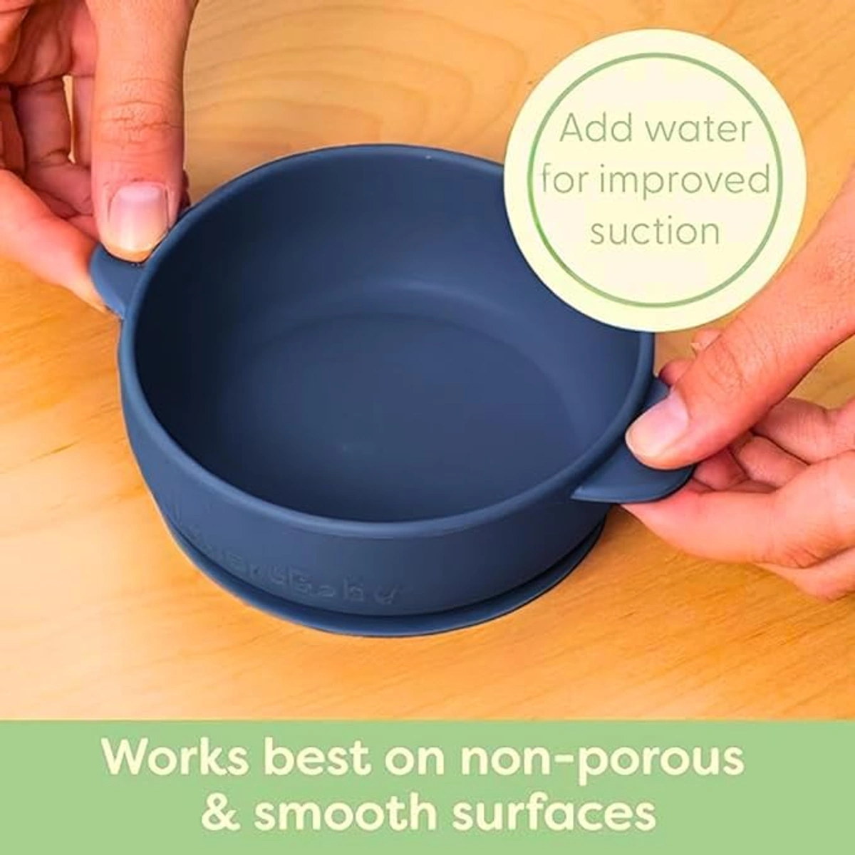 وعاء بقاعدة شفط ثابتة مقاوم للحرارة - أزرق