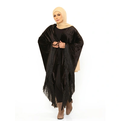 جمال سنز شال قطيفة نسائي - أسود - GS-1455
