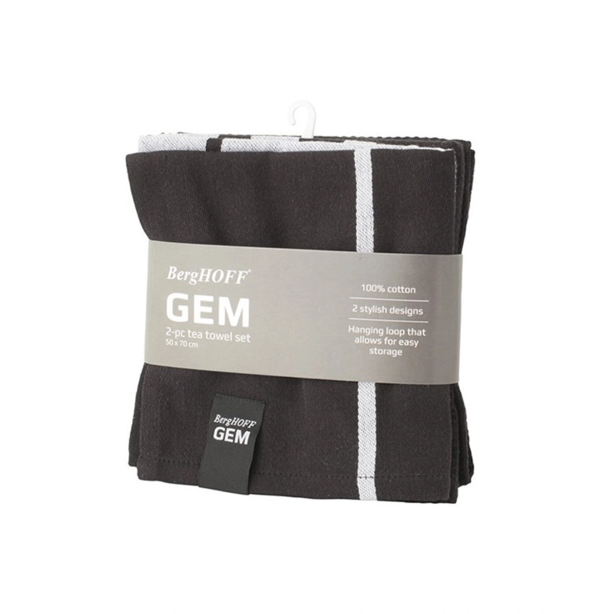 طقم فوط مطبخ من بيرغوف  - 2 قطعة - رمادي غامق