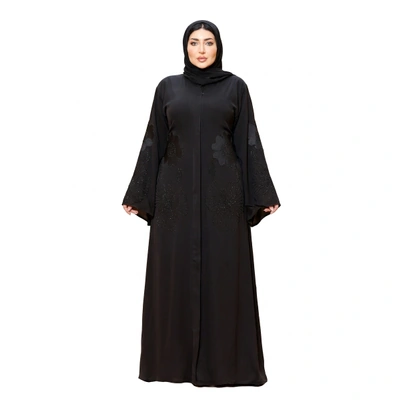عباية حريمي من قماش التيك توك - أسود