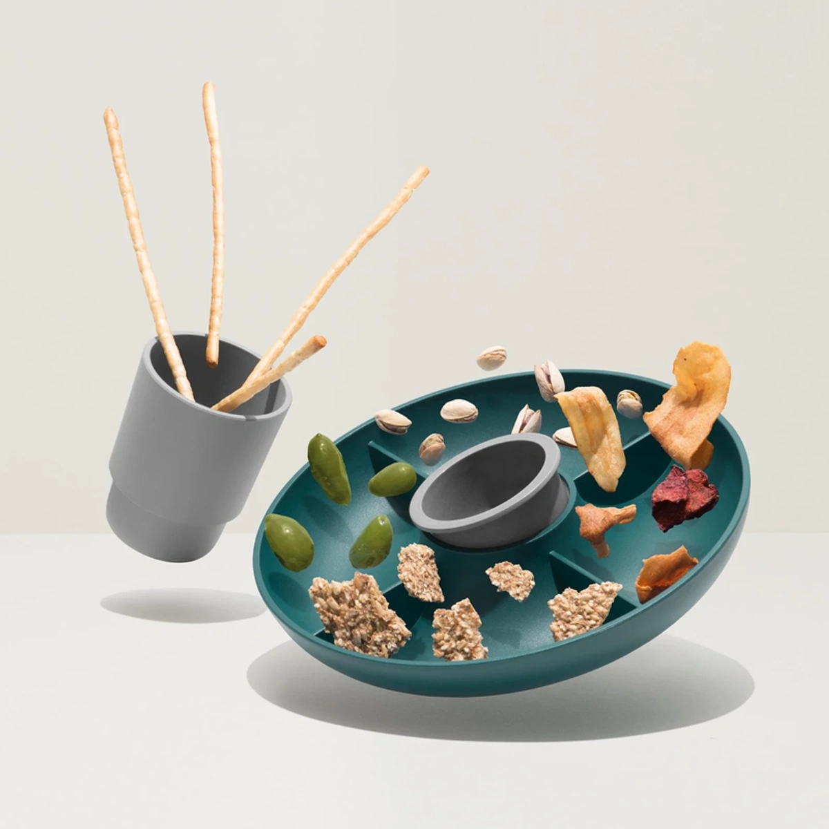 بيرغوف طبق تقديم مقبلات - 3 قطع - أزرق