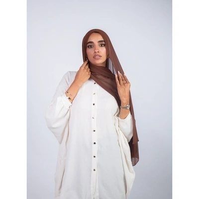طرحه شيفون ساده من سترة - بني