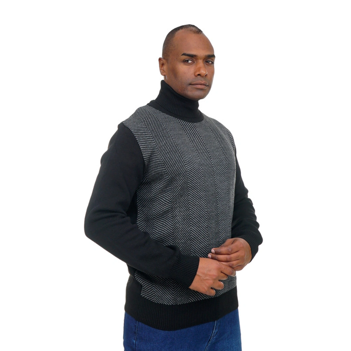 بلوفر صوف رقبة عاليه رجالي - 108050011