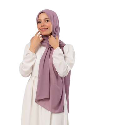 طرحة شيفون من فتاه - كشمير موف سادة - #057
