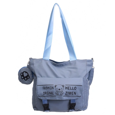 شنطة كتف حريمي وتر بروف متعددة الجيوب بطبعة مع محفظة خارجية