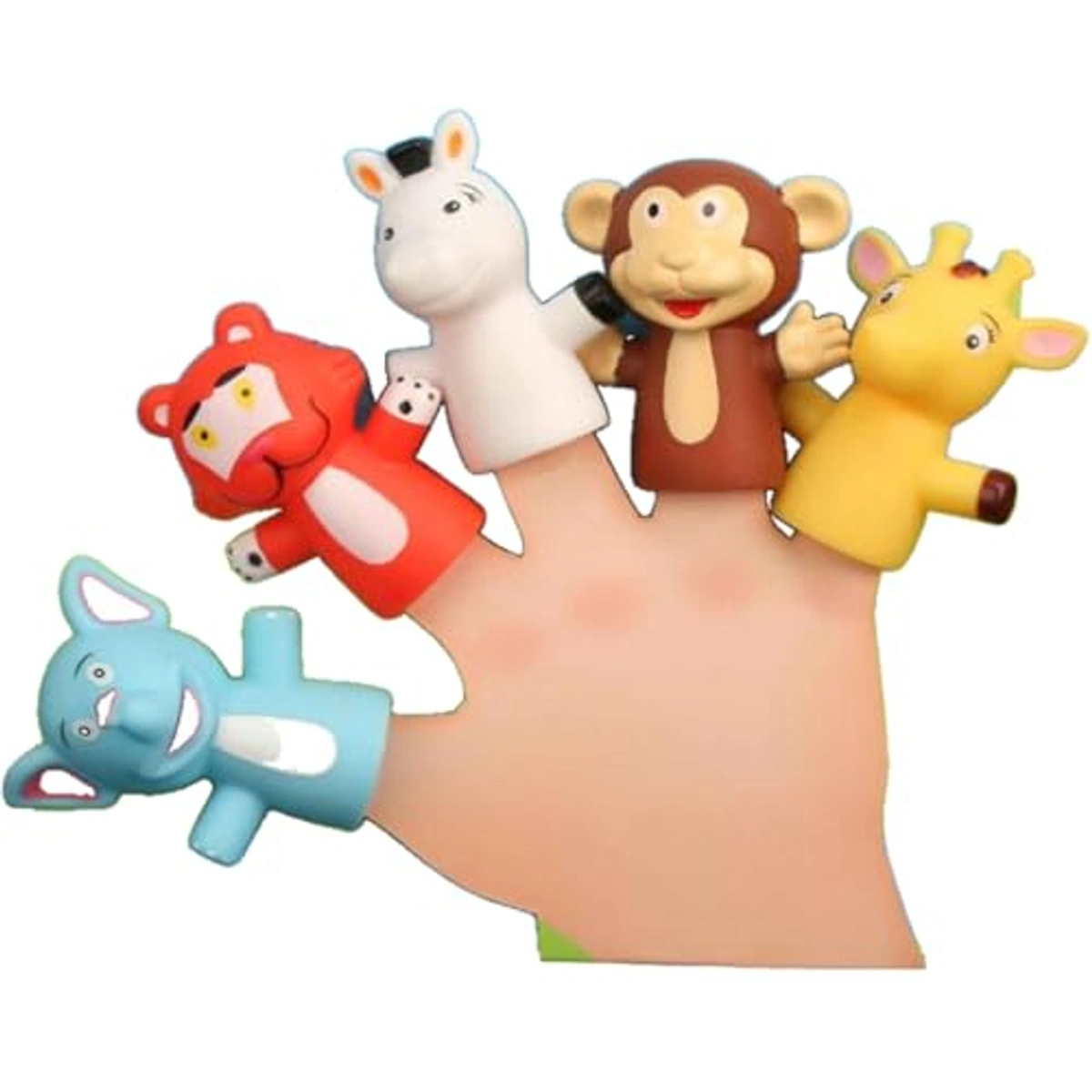 دمى أصابع سيليكون على شكل حيوانات - 5 قطع