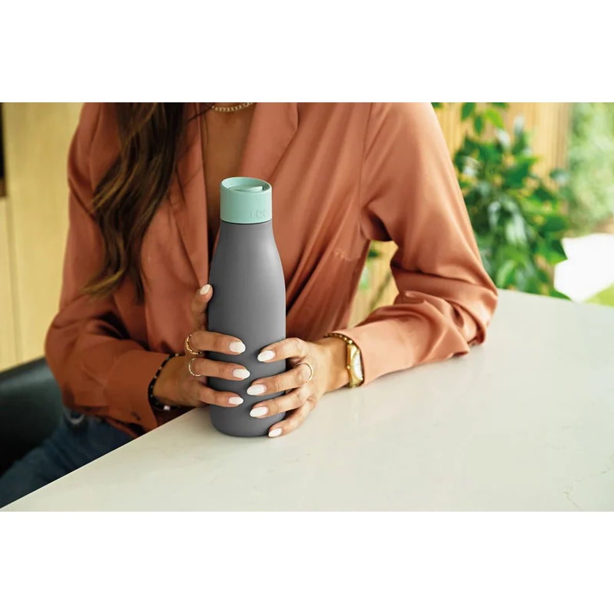 بيرغوف زجاجة حرارية بغطاءين - 0.5 لتر - أخضر / رمادي غامق