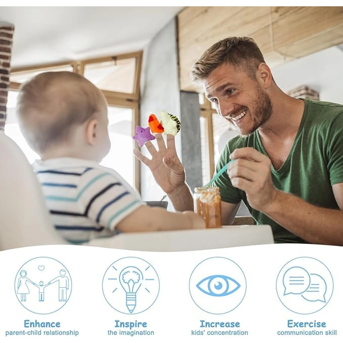 دمى أصابع سيليكون على شكل حيوانات - 5 قطع