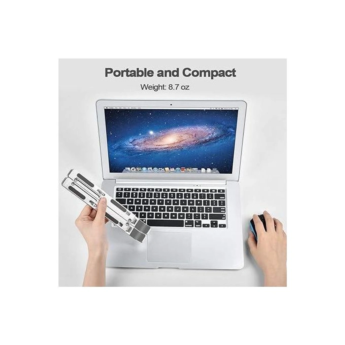 حامل لابتوب ألومنيوم - قابل للطي - ثابت ومضاد للانزلاق - قطعتين