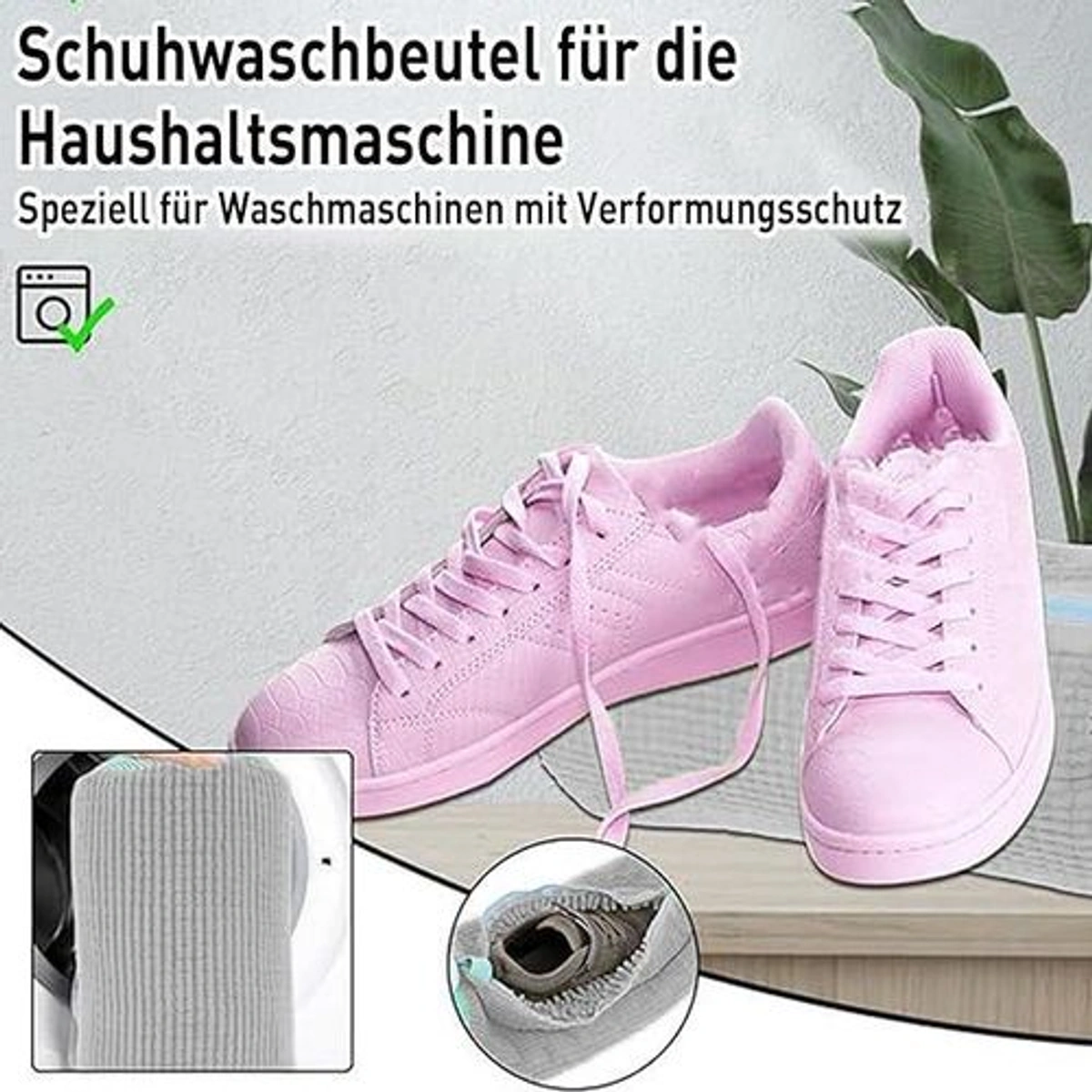 حقيبة غسيل وتنظيف الأحذية في الغسالة - رمادي