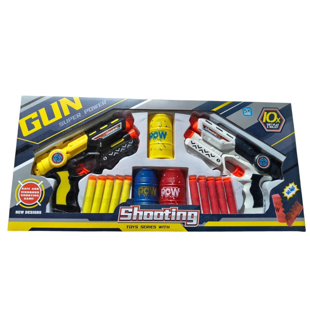 Toy Gun Set Flint Bullets 2 Pieces 52cm Multicolor for Kids