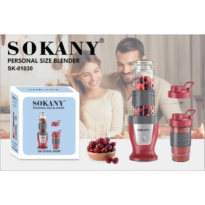 سوكاني محضر عصائر محمول بقدرة 300 وات - 400 مل - أحمر - SK-01030 - ضمان 1 سنة