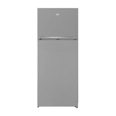 بيكو ثلاجة بفريزر علوي ببابين - نوفروست بتقنية NeoFrost Dual Cooling - فضي RDNE400K02DXIEG