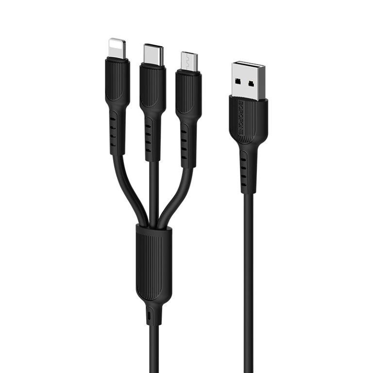 BX16 كابل 3 في 1 Lightning / Micro-USB / USB-C