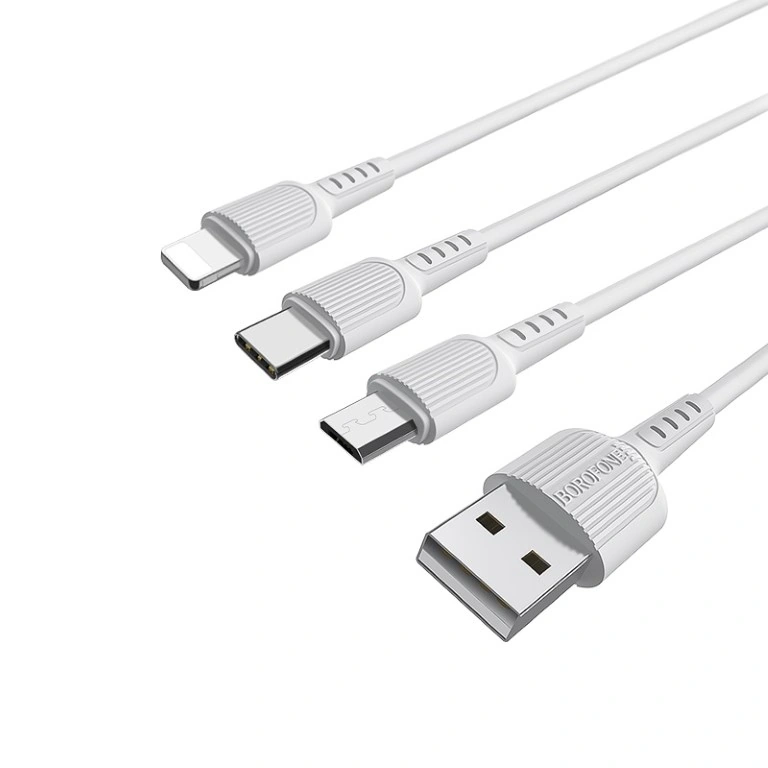 BX16 كابل 3 في 1 Lightning / Micro-USB / USB-C