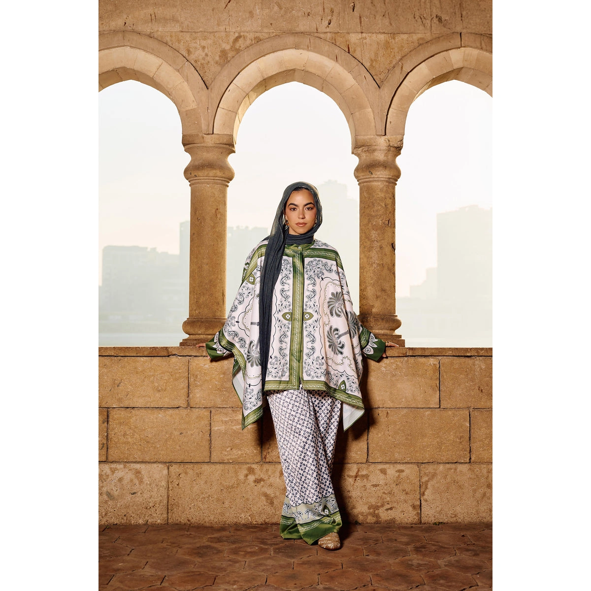 بنطلون مطبوع واسع حريمي ستان من كارينا 58788