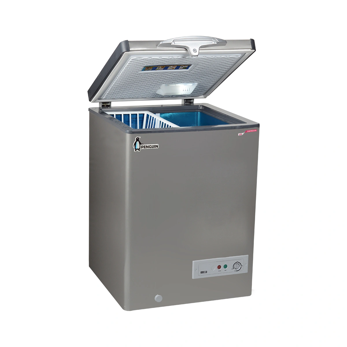 بنجوين ديب فريزر افقي ستانليس ستيل - 160 لتر - سيلفر - ES171