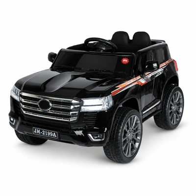 سيارة ركوب أطفال كهربائية SUV من البلاستيك - أسود