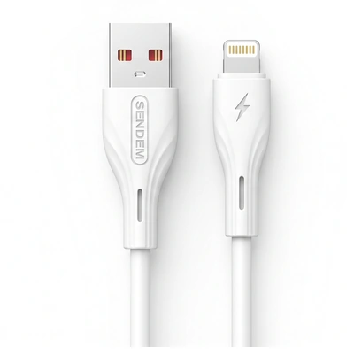 كابل Sendem M36P Lightning سيليكون - أبيض - 1 متر