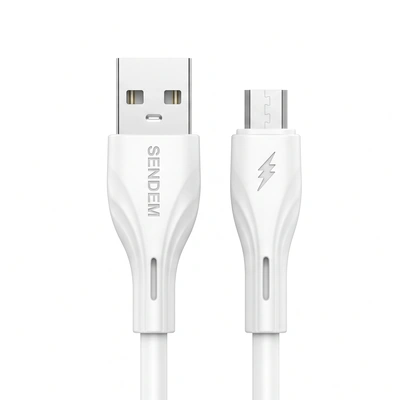 كابل Sendem M36A Micro USB سيليكون - أبيض - 1 متر