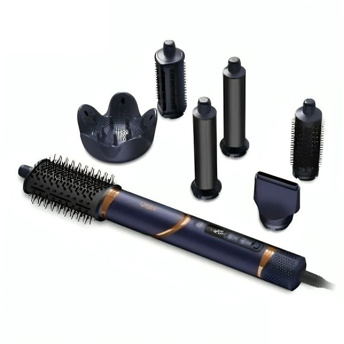 فرشاة فرد الشعر في جي ار 7 في 1 بروفيشنال ديجيتال - أسود - V-477