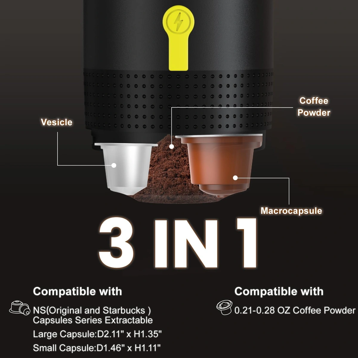 Aibokee Portable Espresso Machine - 3-in-1 Self-Heating