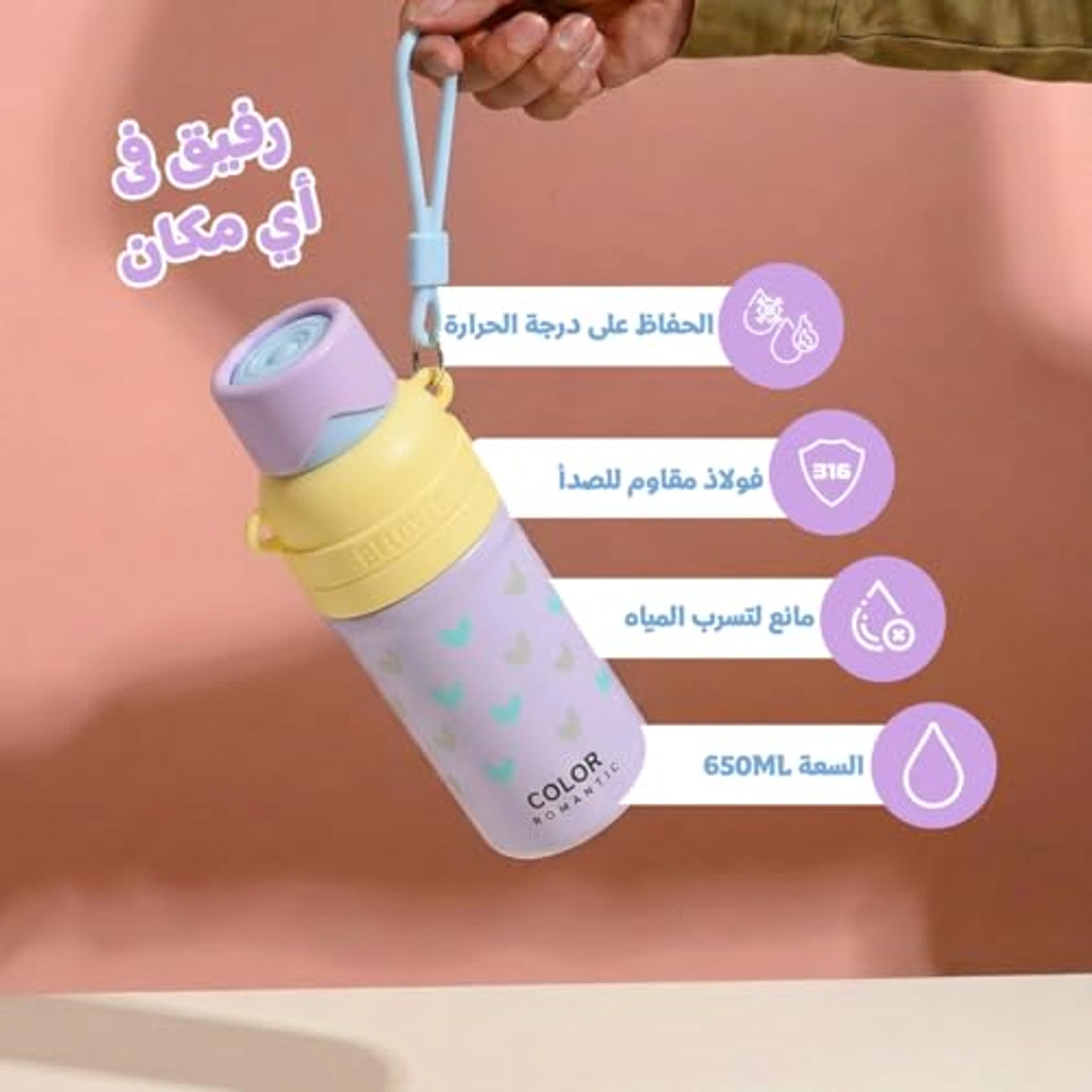 Thermal Water Bottle Stainless Steel Insulated Double Wall w