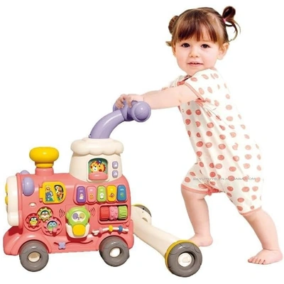 سكوتر قطار للأطفال مع مقعد قابل للطي - بينك