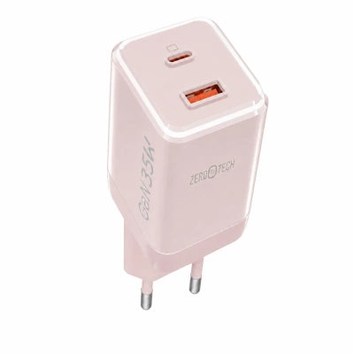 زيرو تك شاحن جداري 35 واط بمنفذي Type-C و USB-A - ZA-351P - ضمان 18 شهر
