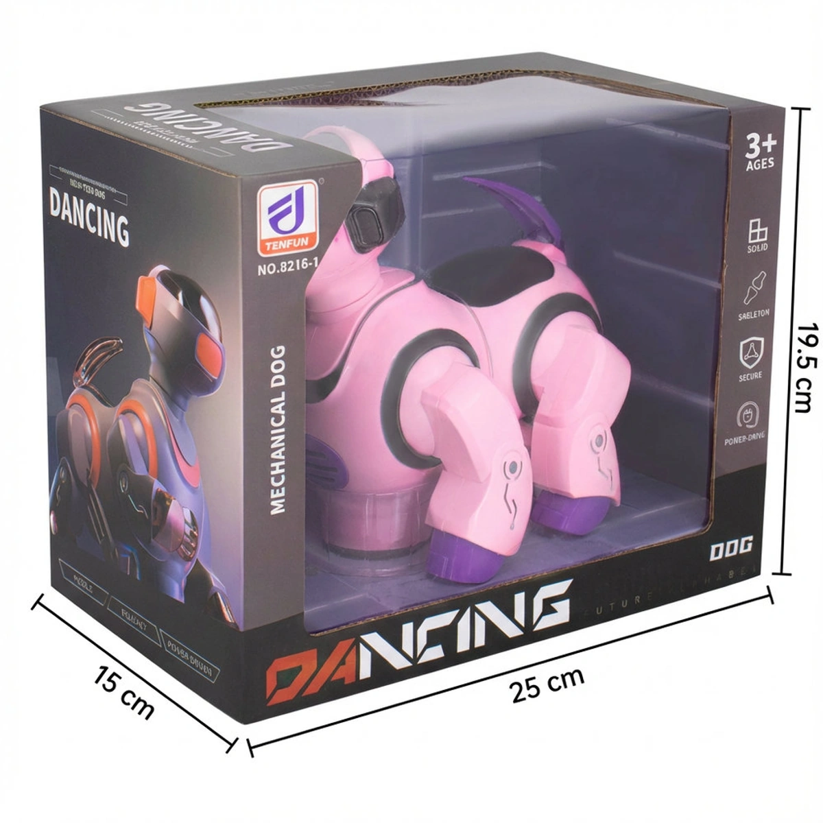 Pink Mechanical Dancing Dog Robot with Music and Movement