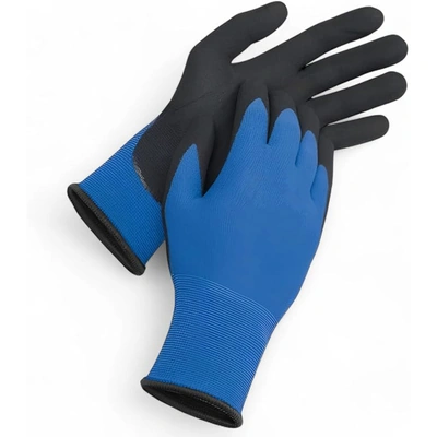 قفاز قماش صناعي مقاوم للقطع - أزرق - يسار