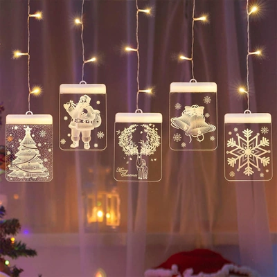 سلسلة أضواء زينة LED - 6 قطع - اضائة بيضاء