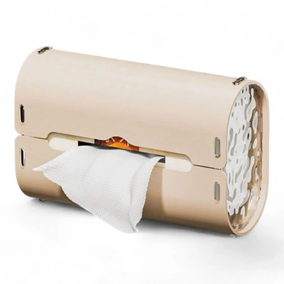 غطاء لعلبة المناديل سيليكون بقواعد شفط - بيج