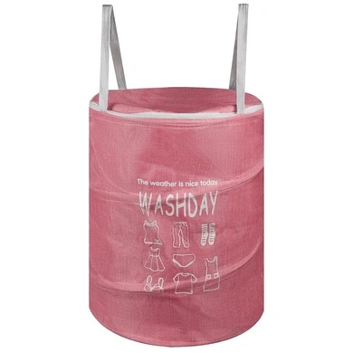 سلة غسيل قماش مقاومة للماء - 45 لتر - بينك