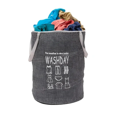 سلة غسيل قماش مقاومة للماء - 45 لتر - رمادي