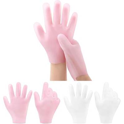 قفازات مرطبة لليدين سيليكون - بينك